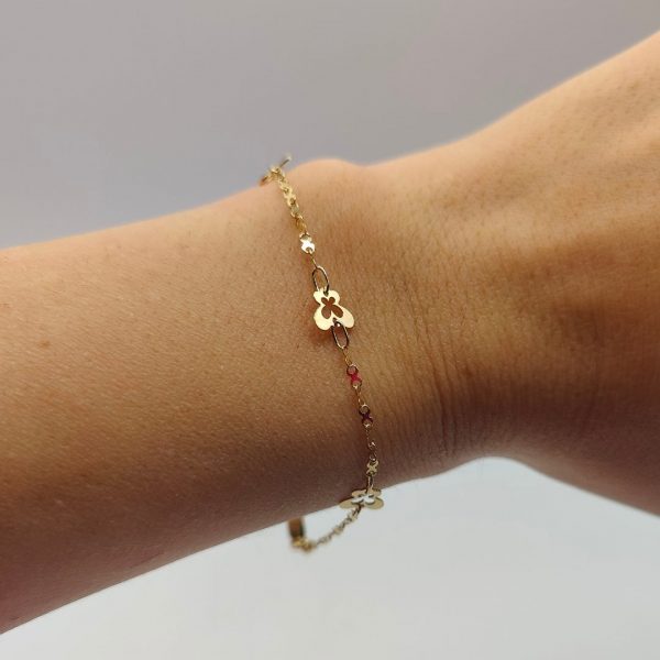 Pulsera Rolo con Mariposas – 18K