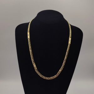 Cadena Cubana con Eslabones Estilo Versace – 60 cm 6 mm – 18K