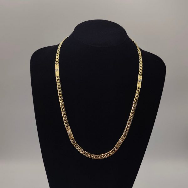 Cadena Cubana con Eslabones Estilo Versace – 60 cm 6 mm – 18K