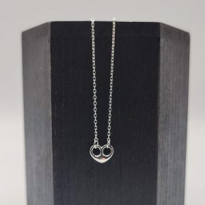 Collar con Cadena Rolo y Colgante Calabrote en Forma de Corazón en Plata