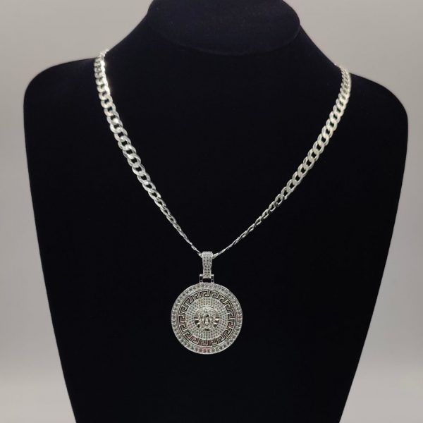Colgante estilo versace de plata recubierto de circonitas
