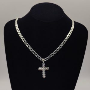 Colgante Cruz Redonda con Circonitas – Plata