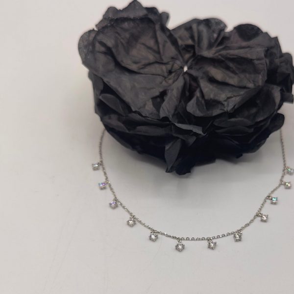 Collar de Plata con Charms de Circonitas – Cadena Estilo Rolo