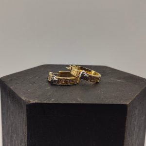 Pendiente de Aro Estilo Versace con Cara de Medusa – 18K