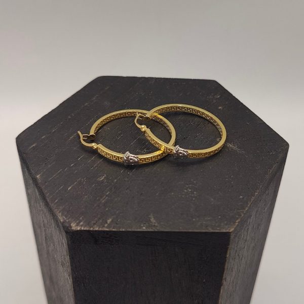 Pendiente de Aro Estilo Versace con Cara de Medusa – 18K