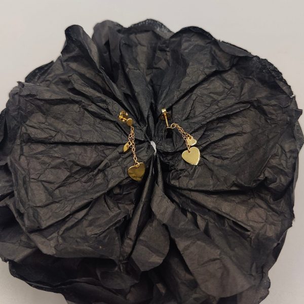 Pendiente Colgante Corazones – 18K