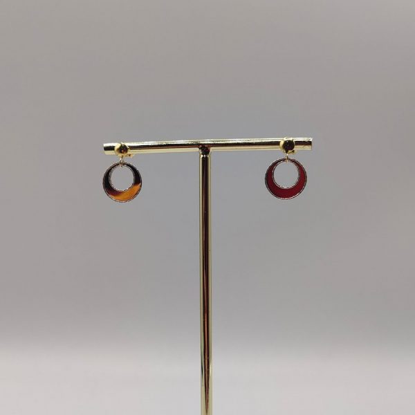 Pendiente Doble Aro Colgante – 18K