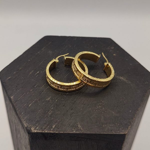 Pendientes de Aro Estilo Versace – 18K