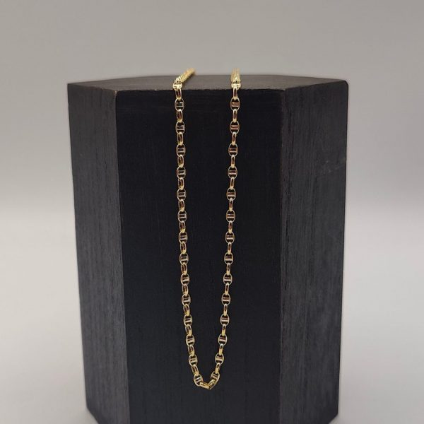 Collar Rolo con Detalles en Oro Blanco – 44,5 cm 3 mm – 18K
