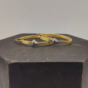 Pendiente de Aro Estilo Versace con Cara de Medusa – 18K