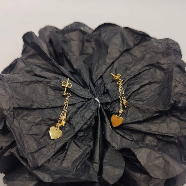 Pendiente Colgante Corazón y Estrella – 18K