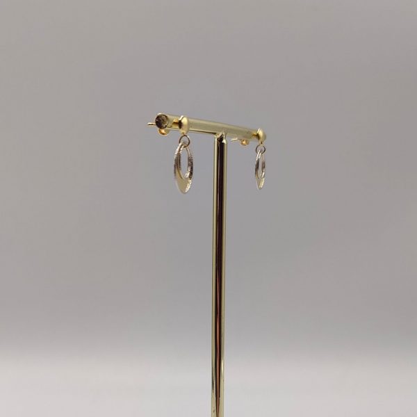 Pendiente Doble Aro Colgante – 18K