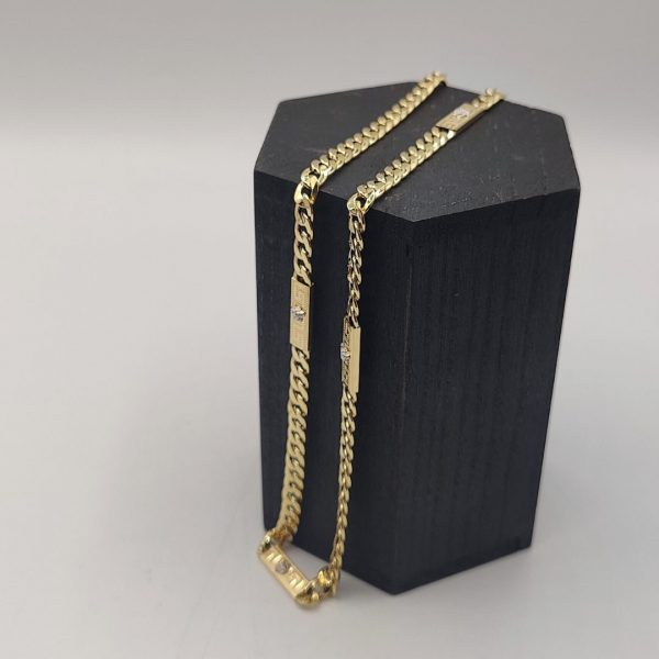Cadena Cubana con Eslabones Estilo Versace – 60 cm 6 mm – 18K