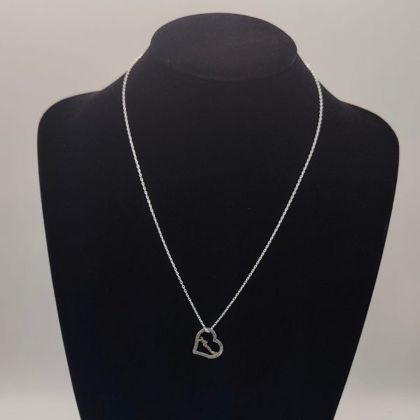 Collar Corazón “Mamá” – Cadena Rolo de Plata
