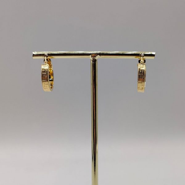 Pendiente de Aro Estilo Versace con Cara de Medusa – 18K