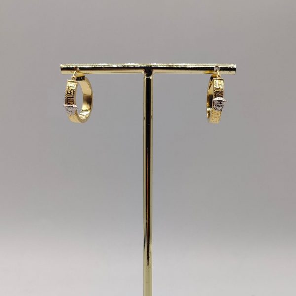 Pendiente de Aro Estilo Versace con Cara de Medusa – 18K