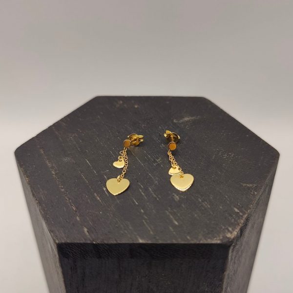 Pendiente Colgante Corazones – 18K