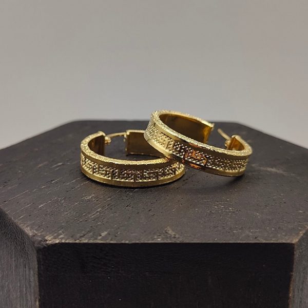 Pendientes de Aro Estilo Versace – 18K