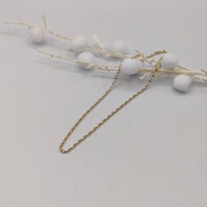 Collar Rolo con Detalles en Oro Blanco – 44,5 cm 3 mm – 18K