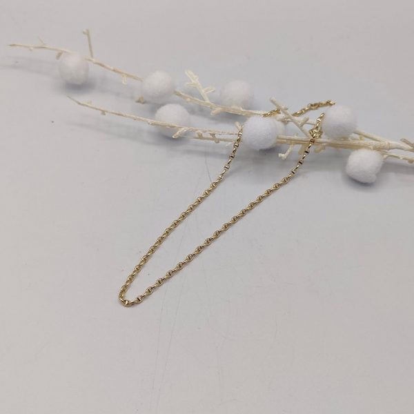 Collar Rolo con Detalles en Oro Blanco – 44,5 cm 3 mm – 18K