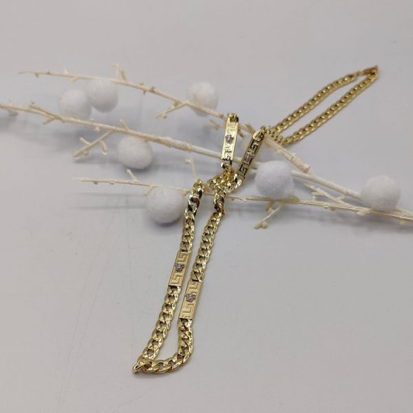 Cadena Cubana con Eslabones Estilo Versace – 60 cm 6 mm – 18K