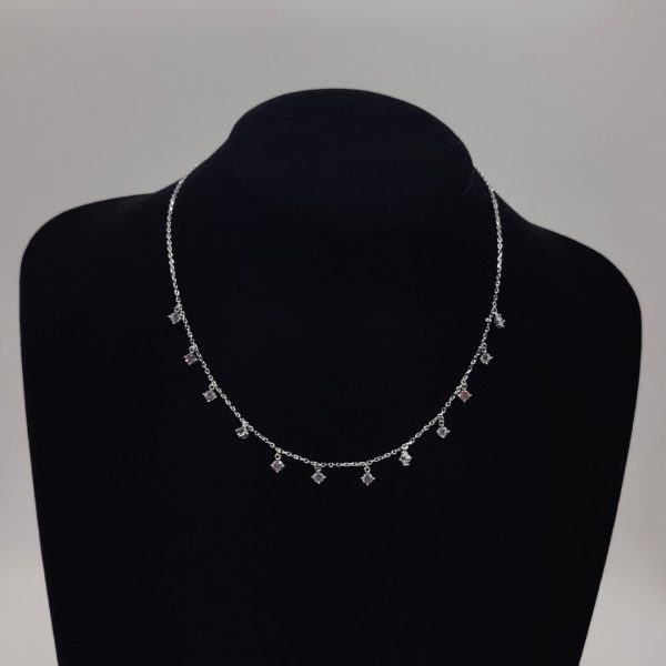 Collar de Plata con Charms de Circonitas – Cadena Estilo Rolo