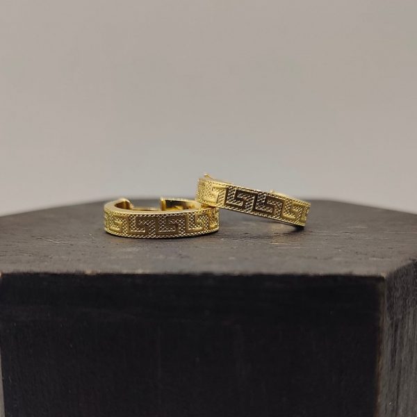 Pendiente de Aro Estilo Versace con Cara de Medusa – 18K