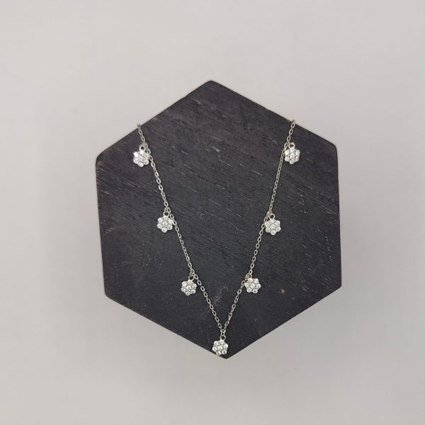Collar de Plata con Florecitas de Circonitas