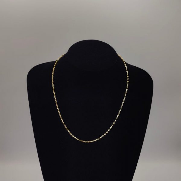 Collar Rolo con Detalles en Oro Blanco – 49,9 cm 2 mm – 18K