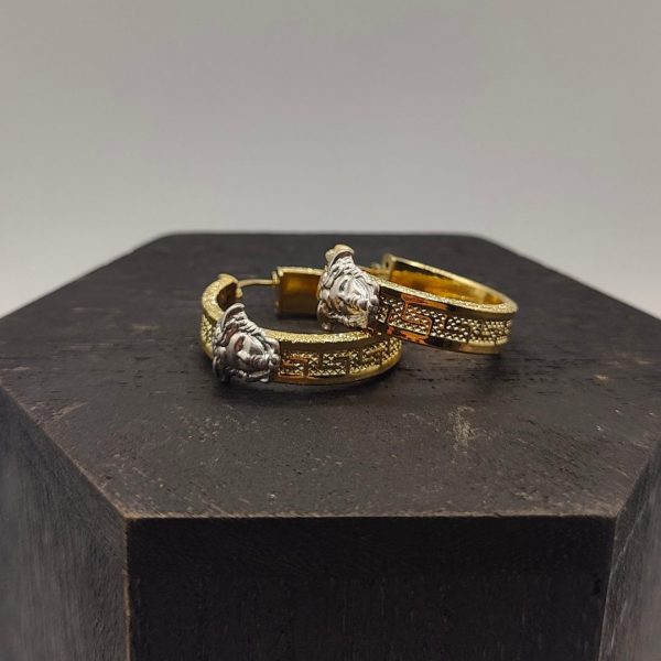 Pendientes de Aro Estilo Versace – 18K