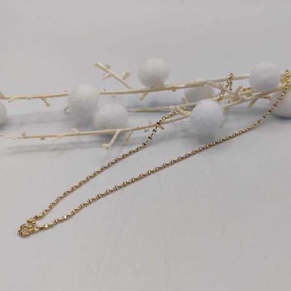 Collar Rolo con Detalles en Oro Blanco – 49,9 cm 2 mm – 18K
