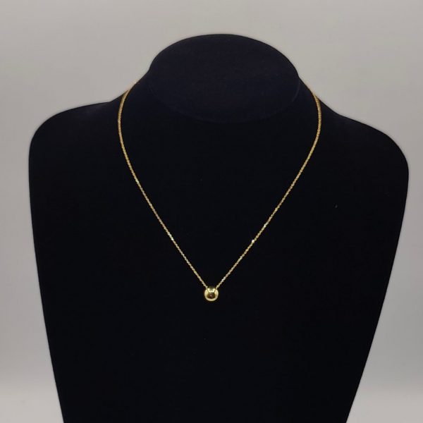 Collar con colgante bola y cadena rolo