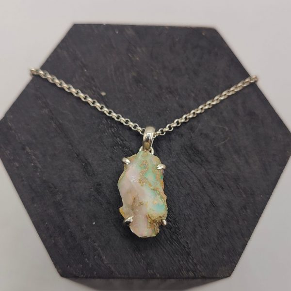 Colgante de Piedra Natural Ópalo con Agarre de Plata