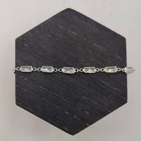 Pulsera de Plata con Circonitas Estilo Baguette