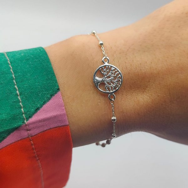 Pulsera de Plata con Colgante del Árbol de la Vida