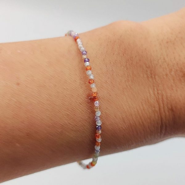 Pulsera de Plata con Bolitas de Colores