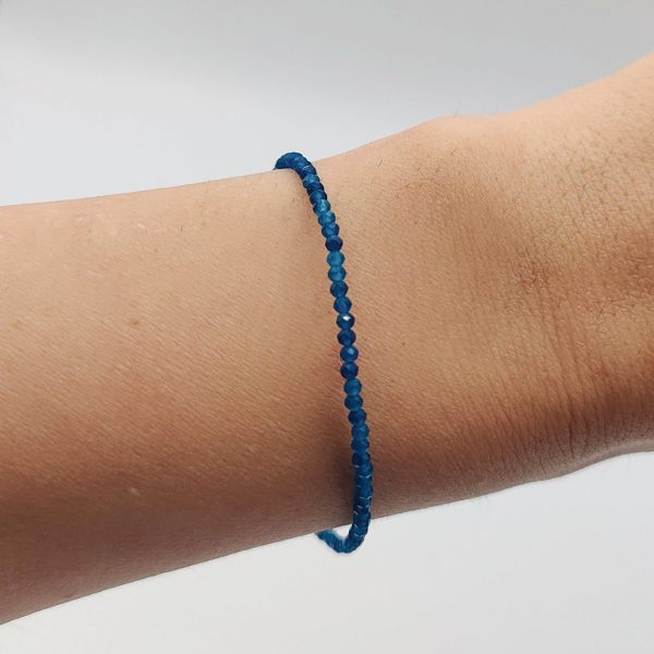 Pulsera de Plata con Bolitas Azules