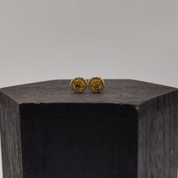 Pendiente estilo Rolex con circonitas