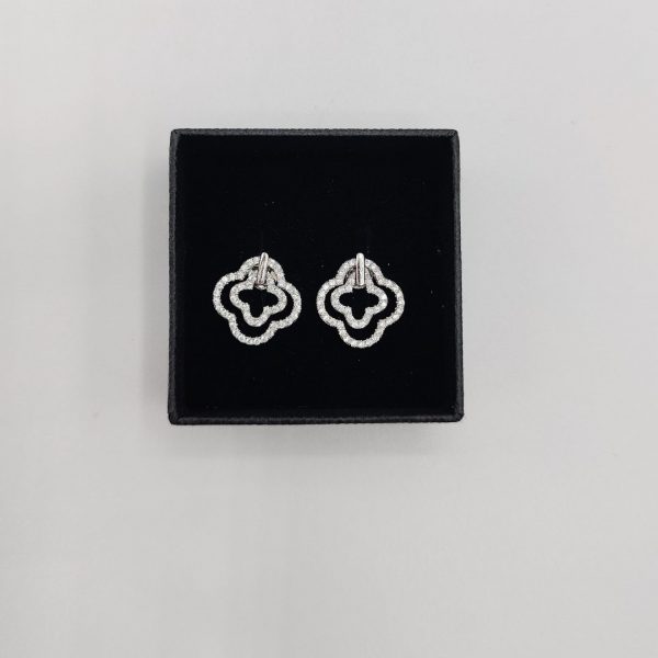 Pendientes doble flor con circonitas