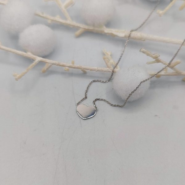 Collar de Plata con Colgante de Corazón – Cadena Rolo de Plata