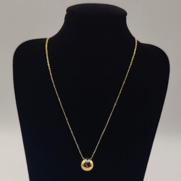 Collar con colgante bola y cadena rolo