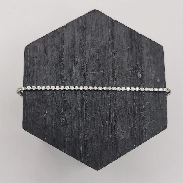 Pulsera riviera con circonitas blancas de plata