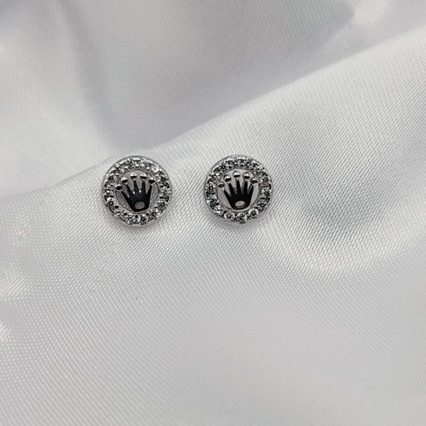 Pendiente estilo Rolex con circonitas