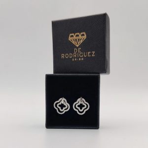 Pendientes doble flor con circonitas