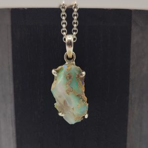 Colgante de Piedra Natural Ópalo con Agarre de Plata