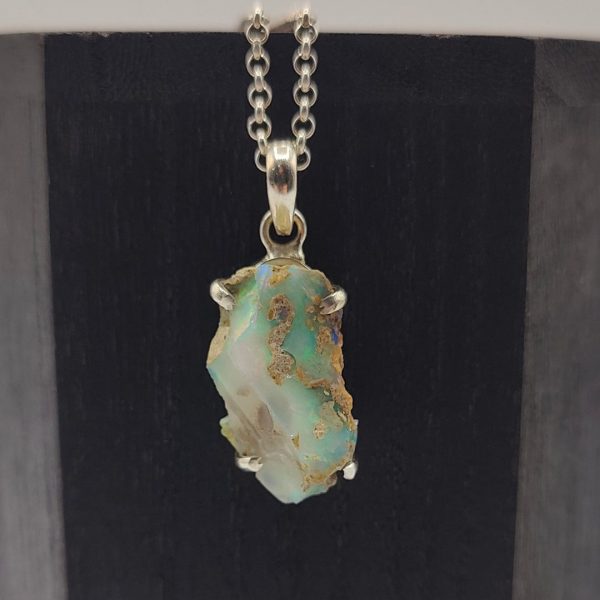 Colgante de Piedra Natural Ópalo con Agarre de Plata