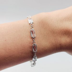 Pulsera de Plata con Circonitas Estilo Baguette