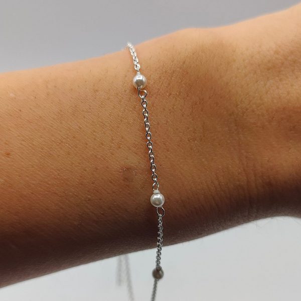 Pulsera de Plata con Perlitas