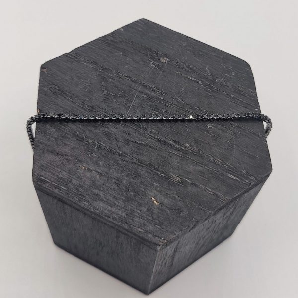 Pulsera Riviera con Circonitas Negras en Plata Negra