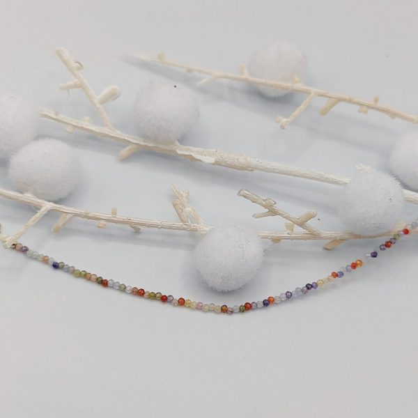 Pulsera de Plata con Bolitas de Colores